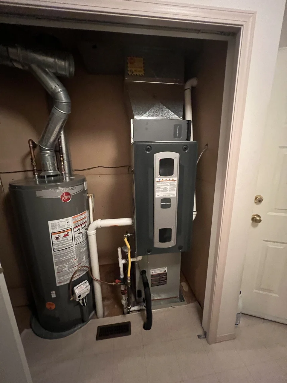 New gas tank fitted in beside the furnace